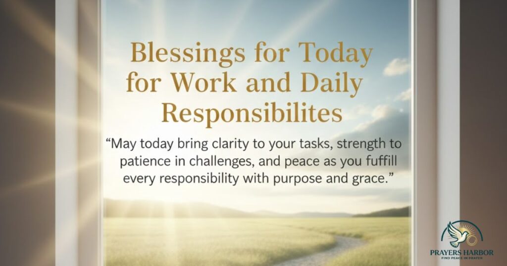Blessings for Today for Work and Daily Responsibilities
