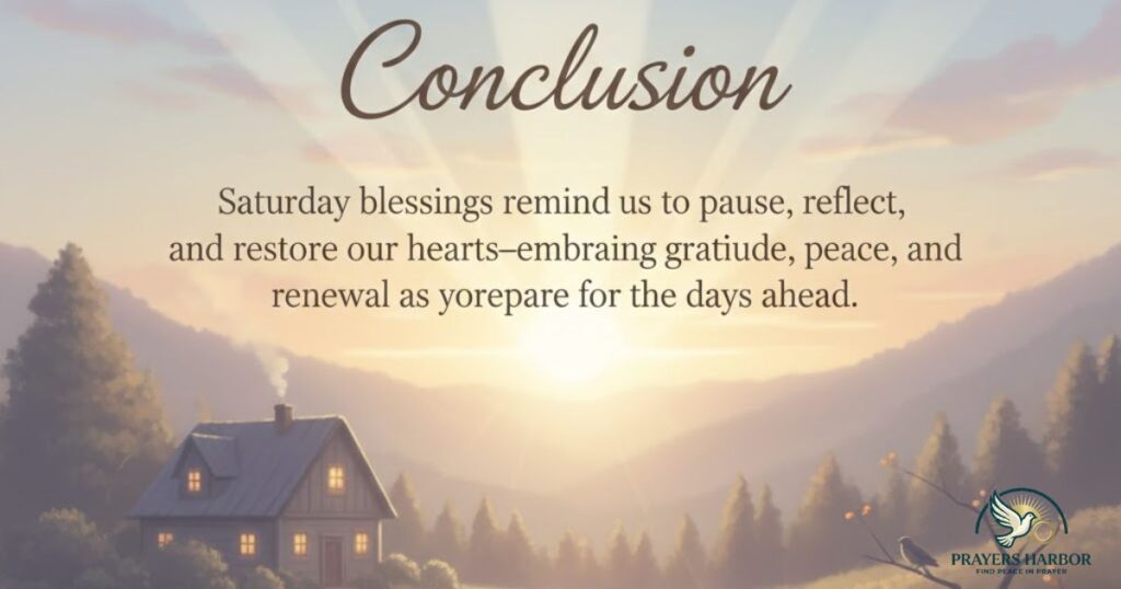 Saturday Blessings Conclusion