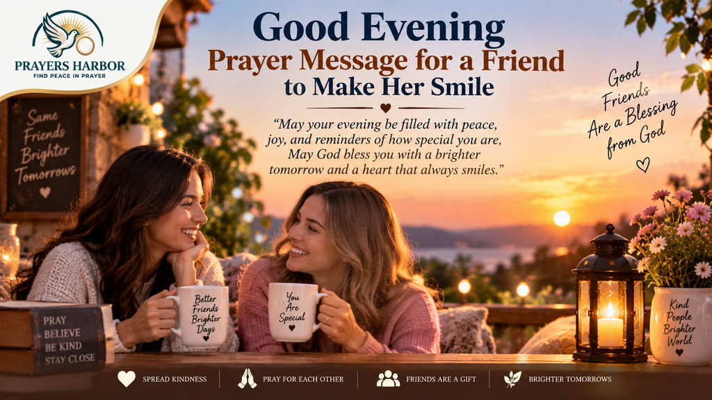 Good Evening Prayers, Messages, Quotes, and Wishes for Friends and Loved Ones 4 Good Evening Prayer Message for a Friend to Make Her Smile